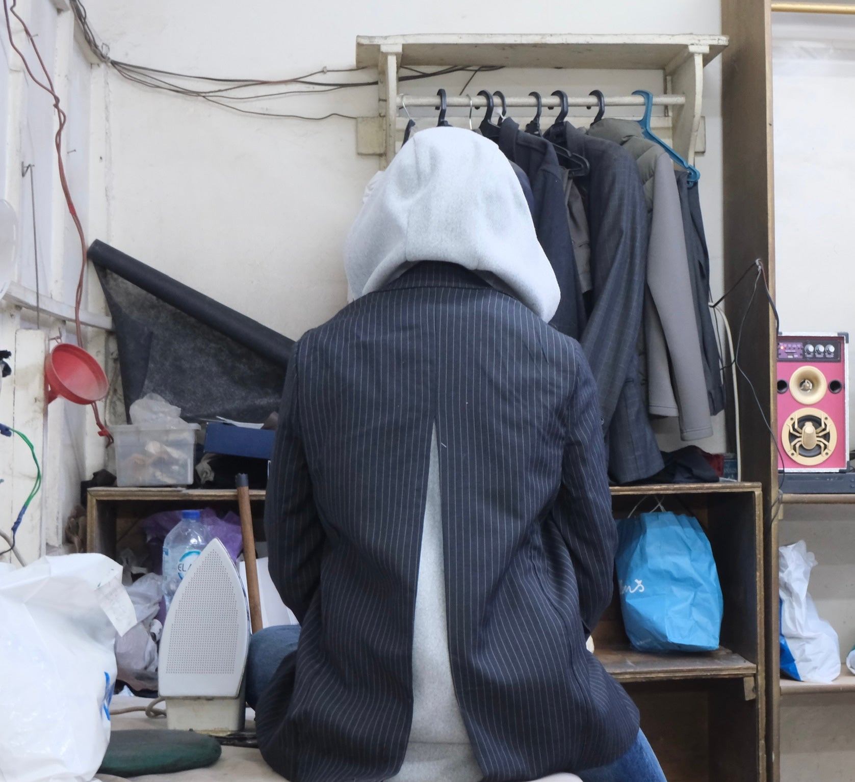 Split-Back Hooded Blazer