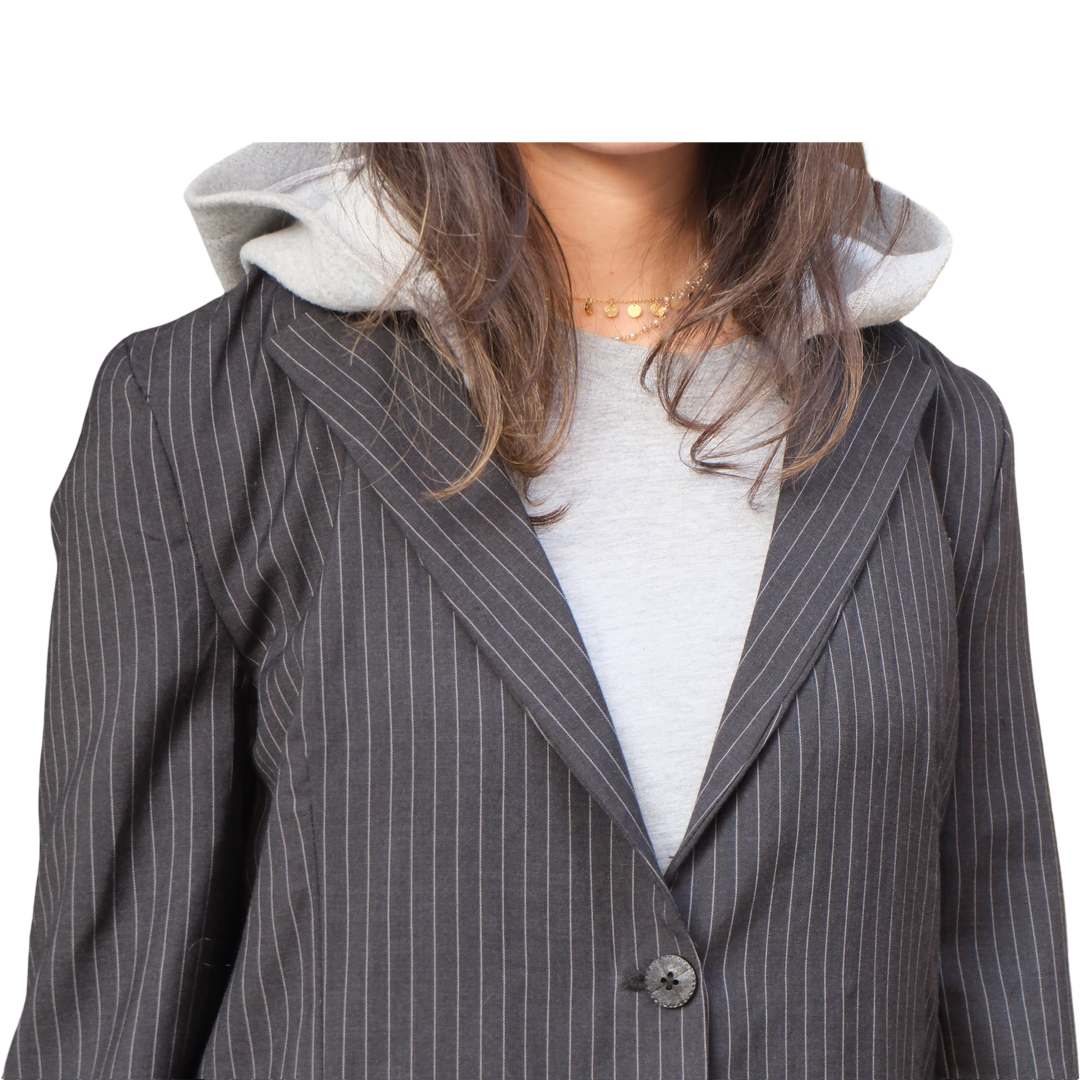 Split-Back Hooded Blazer