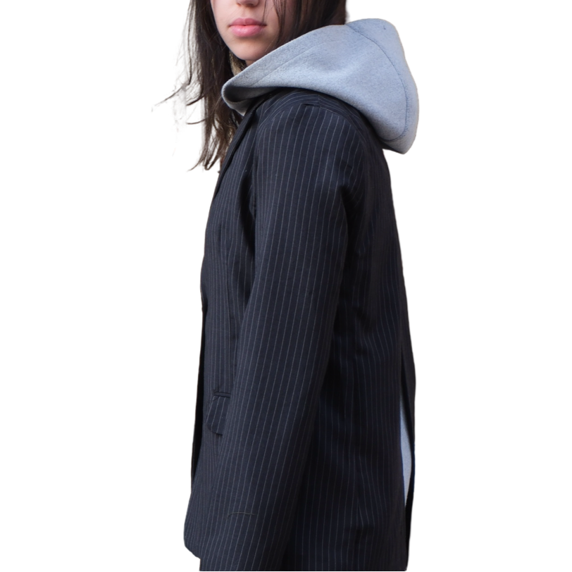 Split-Back Hooded Blazer